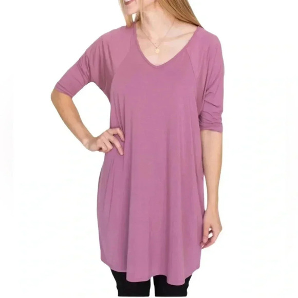 Agnes & Dora Short Sleeve Top or Sleep-shirt Love Pink Mauve Size XXS - Picture 1 of 1